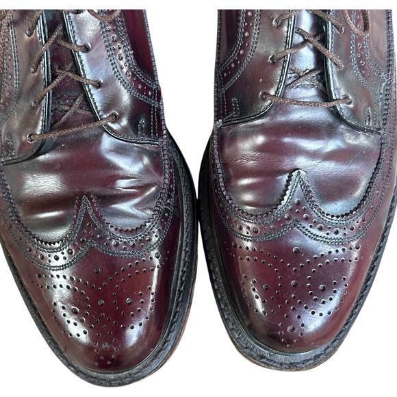 VTG Florsheim Imperial Kenmoor Longwing Brogue Oxfords Mens SZ 11D Burgundy USA - Picture 7 of 10